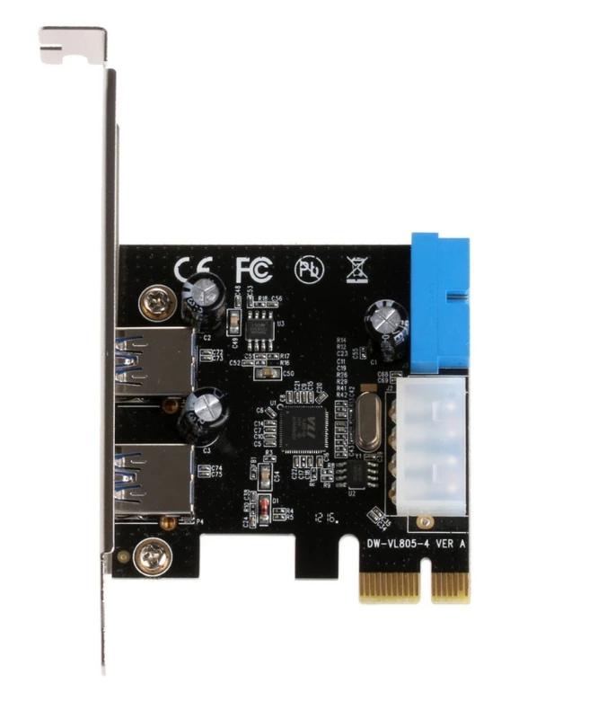 2 портами плата PCI Express USB 3 0 спереди Панель с Управление карта адаптер 4 контактный