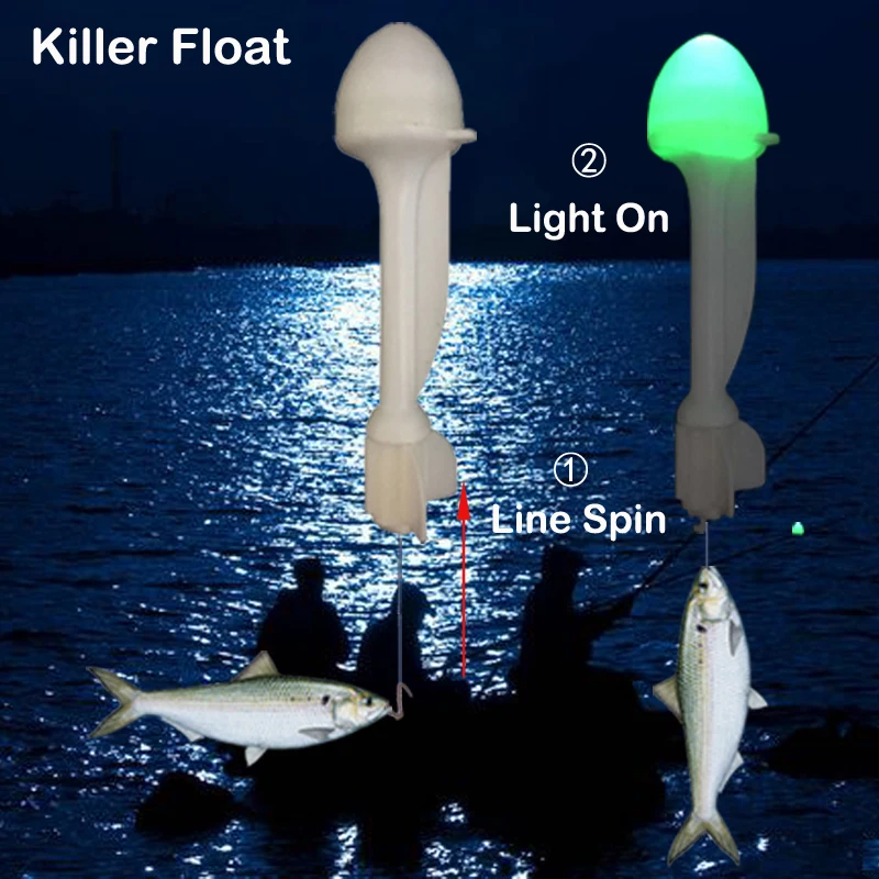 

Smart Fishing Float Fish Bite Trigger Hook Automatically Electronic Trap intelligent Buoy LED Strike Alert Alarm Night Bobber