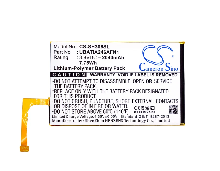 Cameron Sino 2040mAh аккумулятор UBATIA246AFN1 для Sharp 306SH Aquos Crystal SH825Wi|Аккумуляторы мобильных