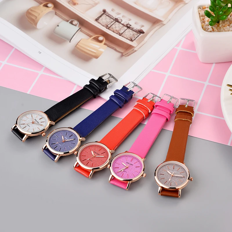 2019 цветов часы женские матовые сенсорные повседневные кварцевые розовое золото