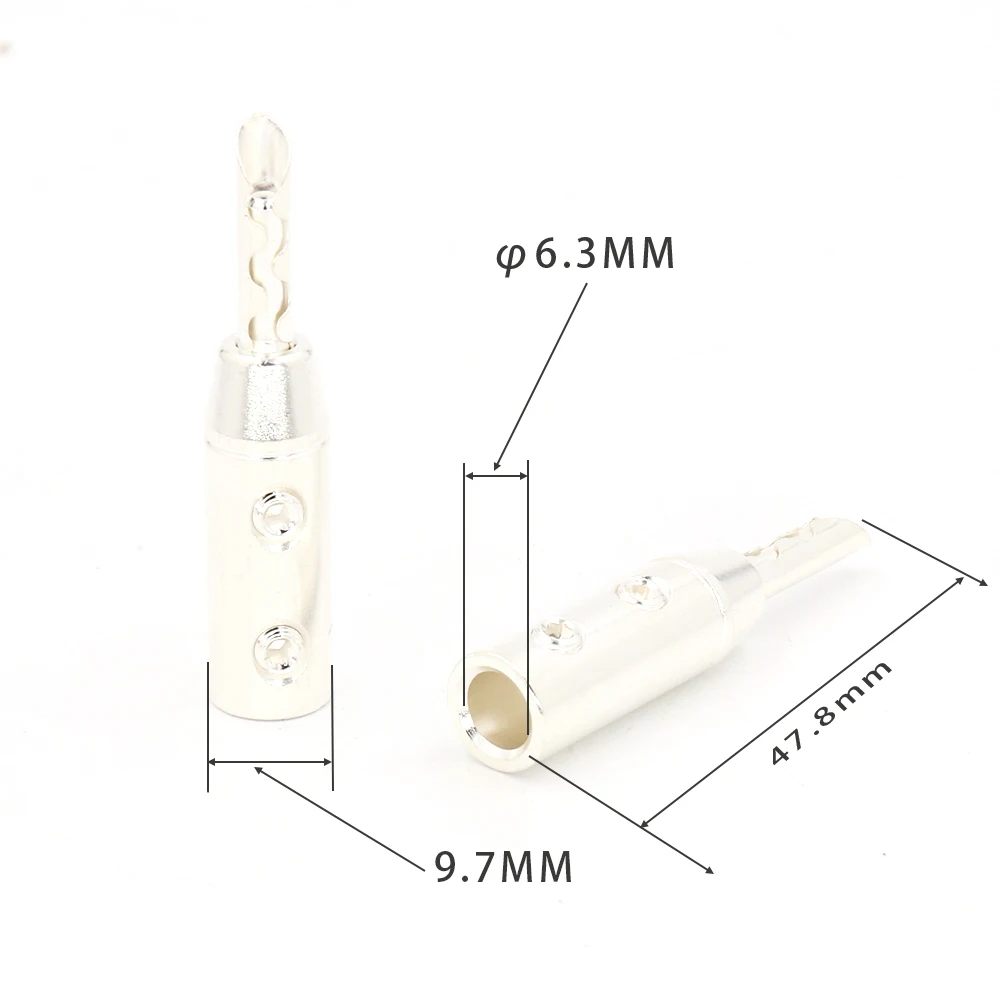 YTER латунь посеребренный динамик Банановый штекер для динамика кабель банан