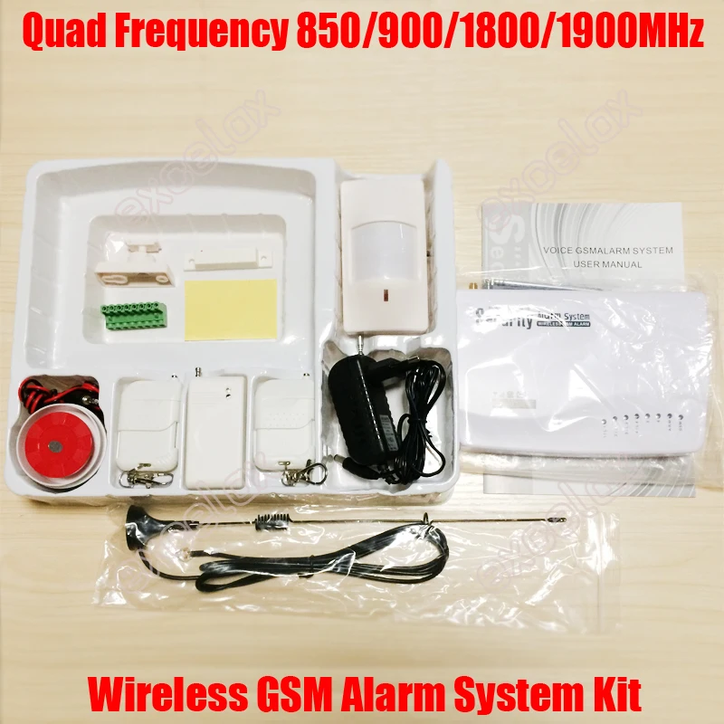 Беспроводная GSM сигнализация Quad Band 850/900/1800/1900MHz Интерком PIR детектор датчик двери