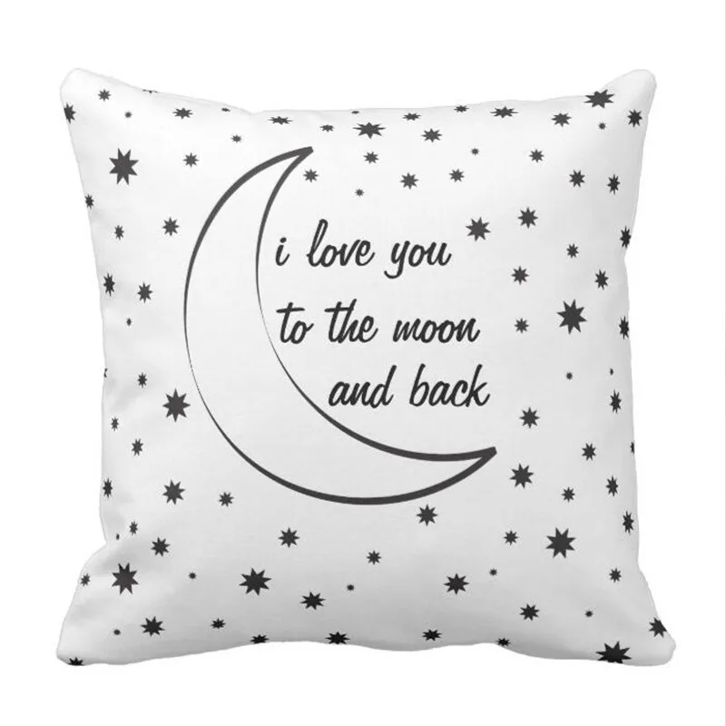 Чехол накладка на подушку с надписью I love you to the moon and back|pillow case|throw pillow casespillow case |