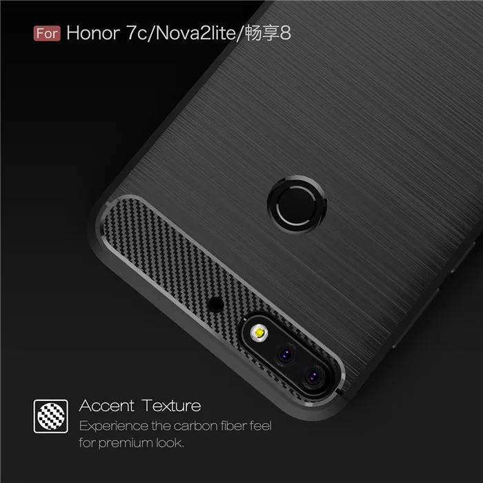 TRISEOLY для Huawei Y7 Prime 2018 чехол из углеродного волокна матовый ТПУ Резиновая задняя