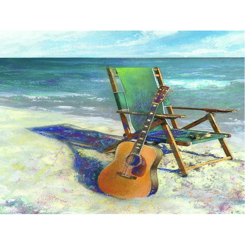 DIY 5D Diamond Painting Cross Stitch sea full square rhinestone mosaic Kits Diamonds Embroidery guitar pattern Home Decoration | Дом и сад