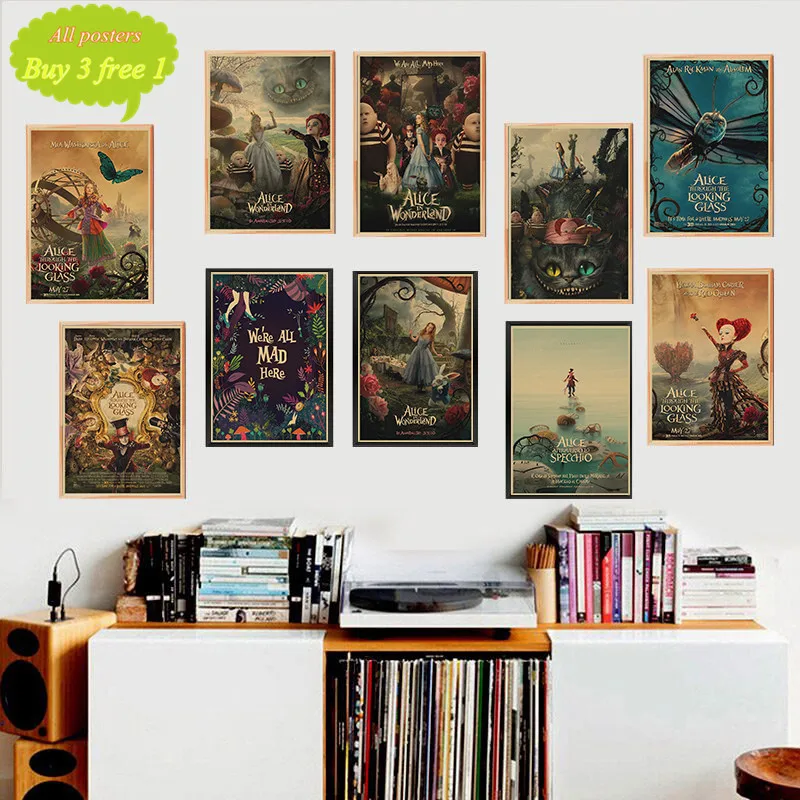 Alice in Wonderland крафт постеры для ретро фильмов настенные картины декора комнаты