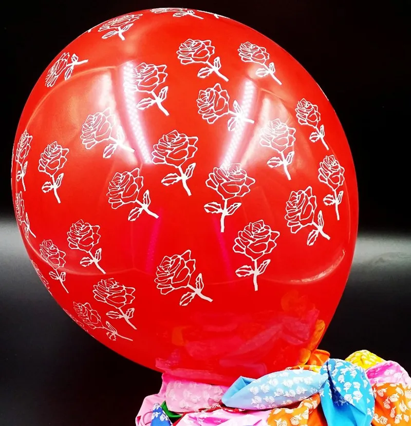 100 шт. большие латексные романтические круглые воздушные шары с принтом Decahedron