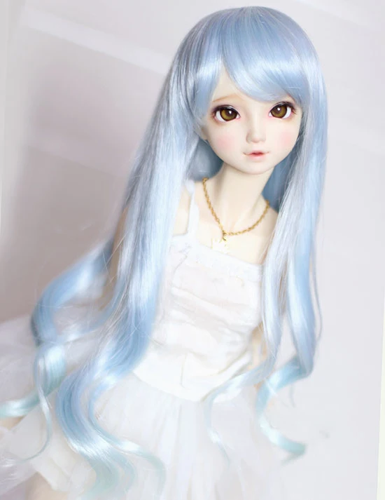 

BJD doll wigs pink blue High-temperature wire long curly wigs for 1/3 1/4 BJD DD SD MSD doll wigs very soft