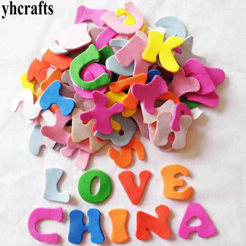 

1bag/LOT A-Z alphabet letter foam stickers Kindergarten ornament Early learning educational toys Teach your own DIY toys OEM