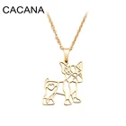 Ожерелье CACANA из нержавеющей стали для женщин и мужчин, ожерелье с кулоном в виде милой собаки золотого и серебряного цвета, ювелирные изделия для помолвки