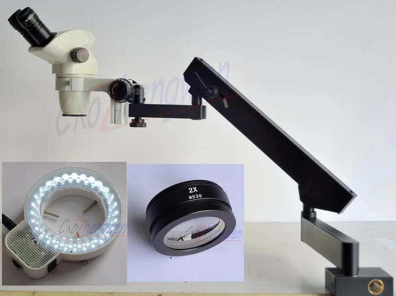 Бинокулярный микроскоп FYSCOPE 6.7X 90X с стерео зумом + Шарнирная подставка зажимом 56
