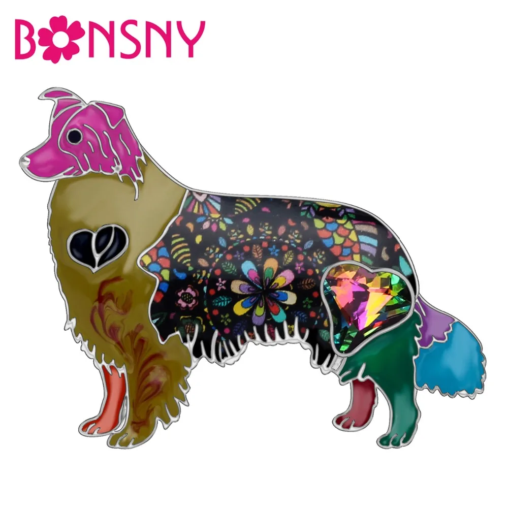 Брошка для собак Bonsny эмалированный сплав с кристаллами и стразами | Украшения