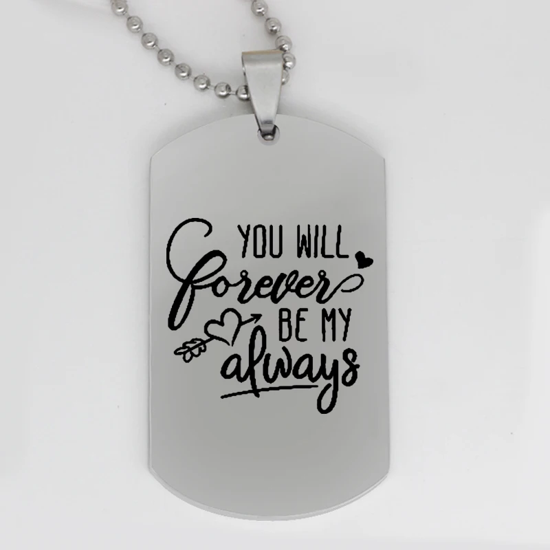 Ufine jewelry fashion lovers gift pendant army card you will forever be my always stainless steel customed necklace N4122 | Украшения и