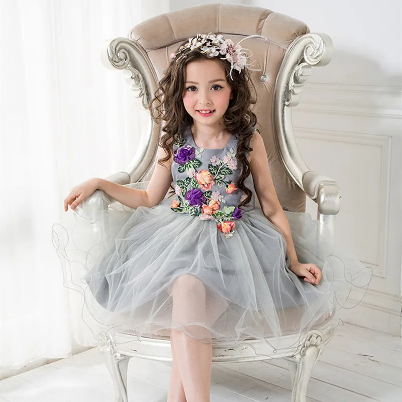 Высококачественное Брендовое детское платье с вышивкой для девочек Детские