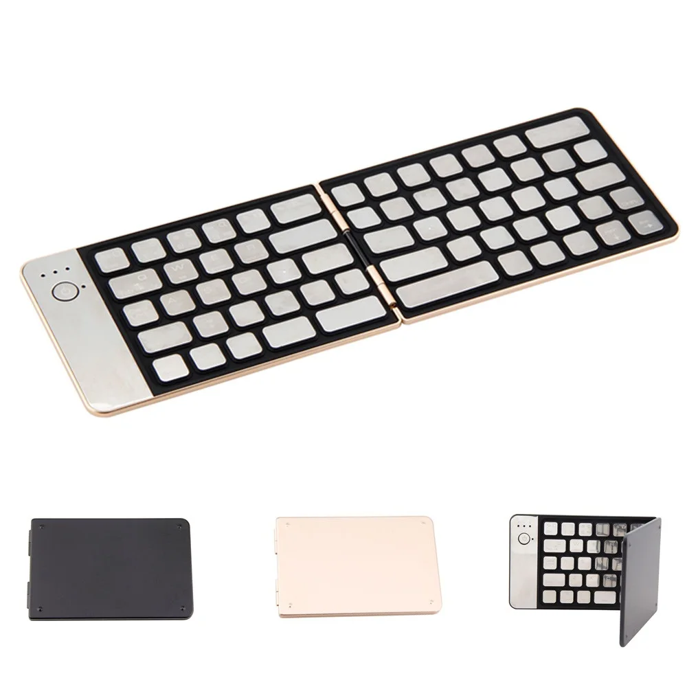 Алюминиевый Сплав Мини Складная Беспроводная Bluetooth тонкая английская клавиатура
