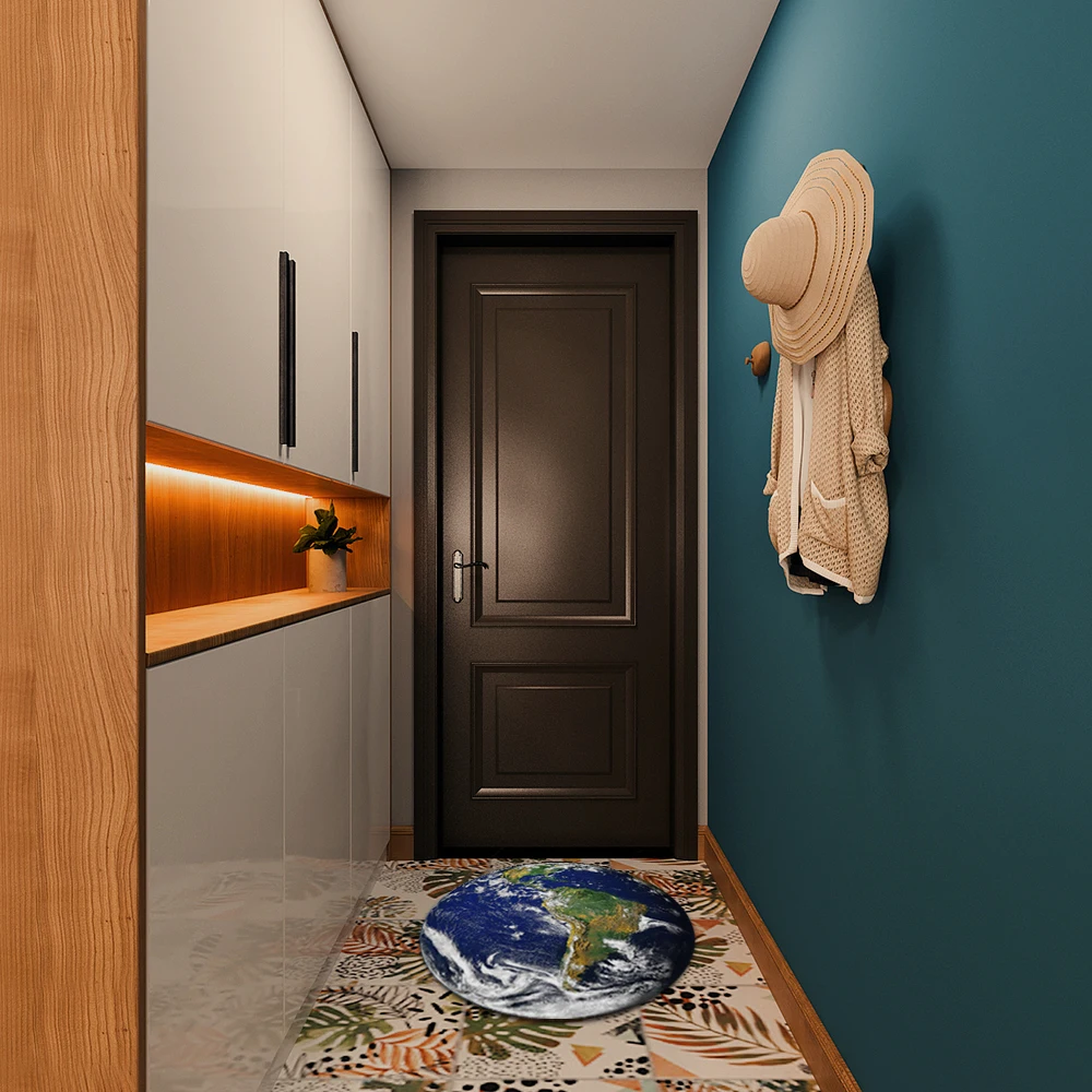 

Three-dimensional earth round self-adhesive tile stickers decorative waterproof non-slip floor stickers