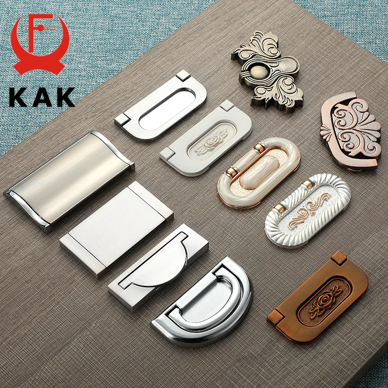Ручки и ручки шкафа KAK из цинкового сплава татами скрытые дверные кухонные черные