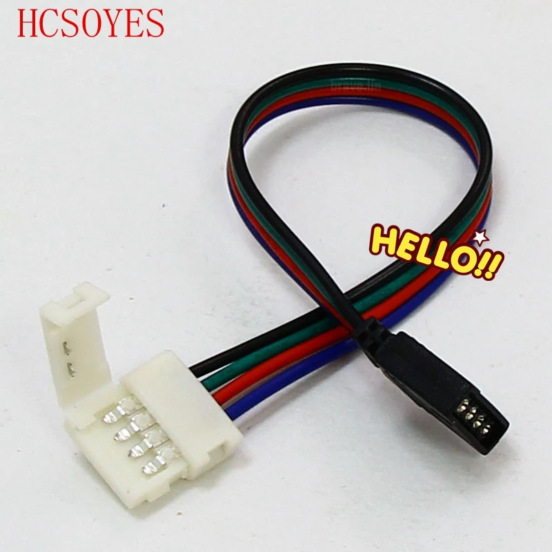 

100 pcs 4 Pin led Connector Female For LED RGB 5050 smd Light Strip 15cm long wire Cable
