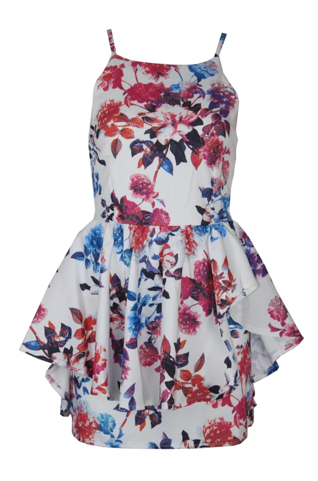 

mini dress sexy club beach casual party elegant flower floral printed ruffle sleeveless gatsby sundress streetwear women summer