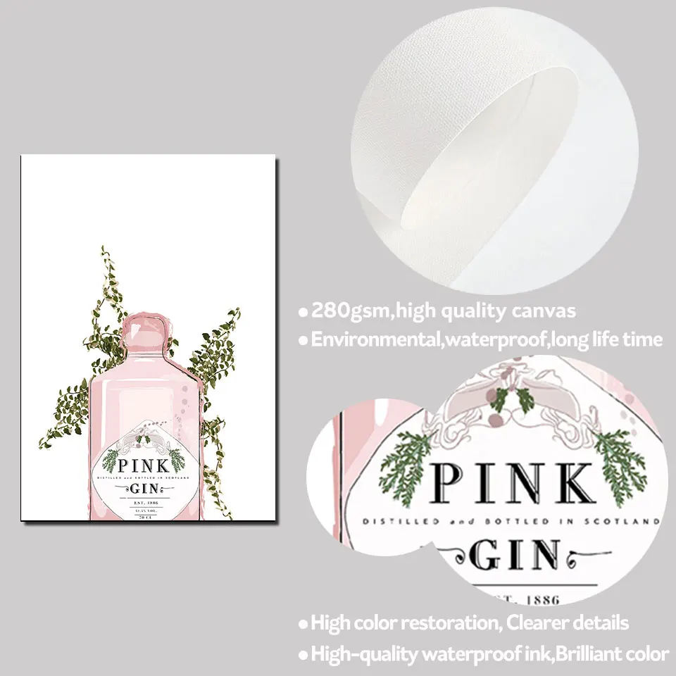 Плакат-книга Vogue Fashion Girl Pink Gin Wall Art рисование на холсте скандинавские плакаты и