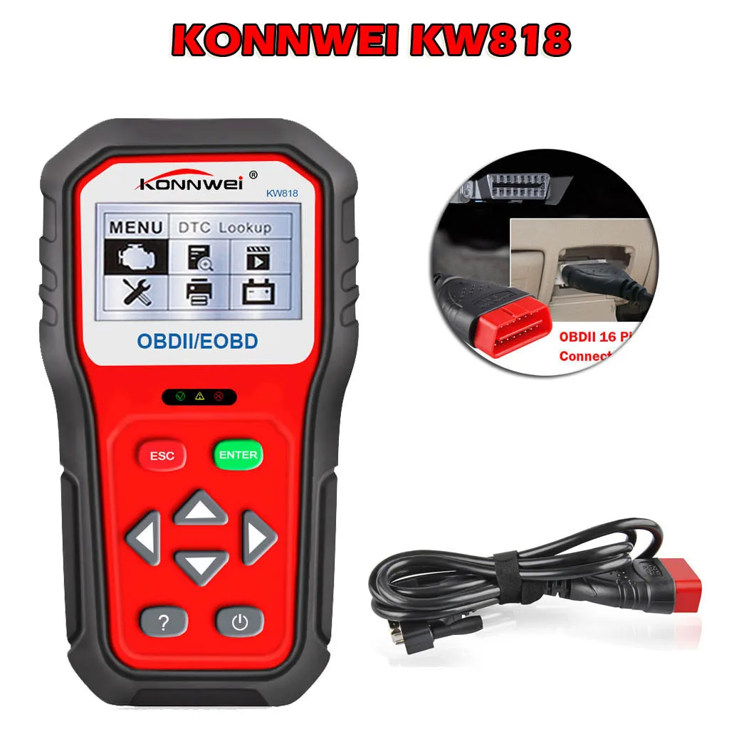 Профессиональный OBD2 сканер KW818 считыватель кодов автомобиля OBDII антомоторный