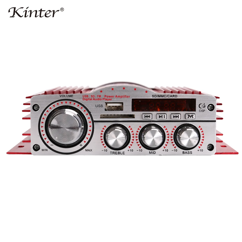 Kinter MA-800 стерео усилитель 2CH DC12V с USB SD FM входом в домашний Автомобиль Мотоцикл