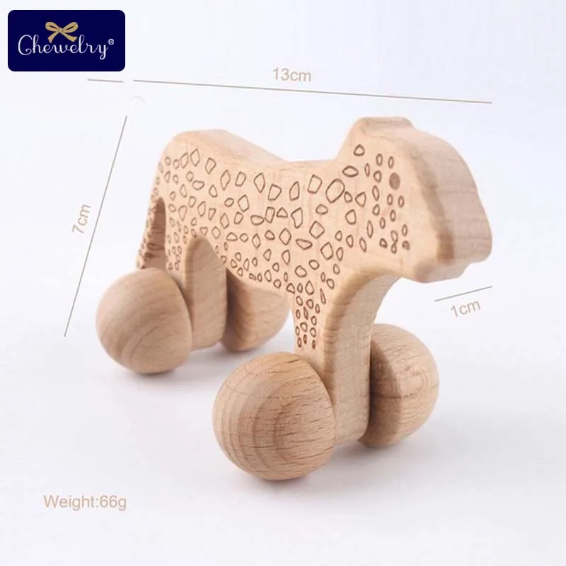big leopard car Детские погремушки, деревянный колокольчик, без краски, Прорезыватель для кормления, деревянные детские игрушки-погремушки, головоломки, игрушки для новорожденных, детские товары - Цвет: big leopard car