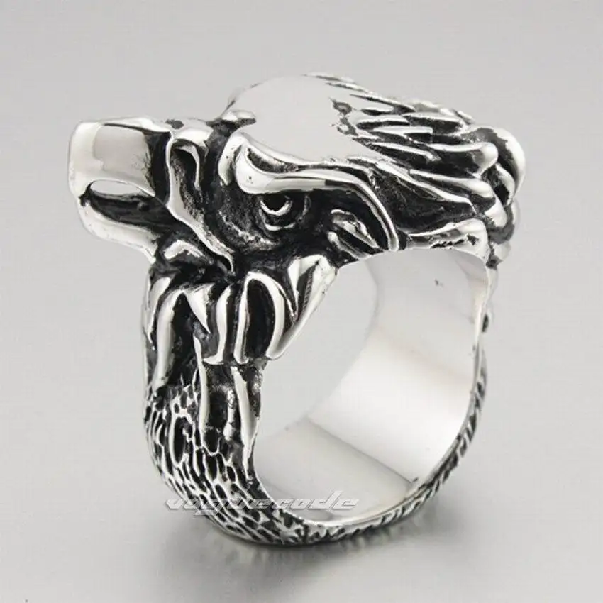 Крутое Панк-Кольцо из нержавеющей стали 316L Eagle для мужчин байкер рокер F007 - купить
