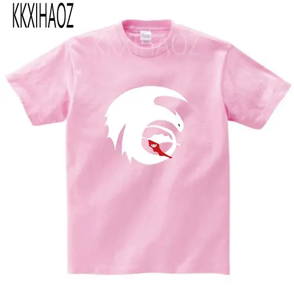 Pink childreT-shirt Летняя черная футболка с драконом беззубиные топы мужская футболка Как приручить свою футболка с изображением дракона винтажная хлопковая одежда MJ - Цвет: Pink childreT-shirt