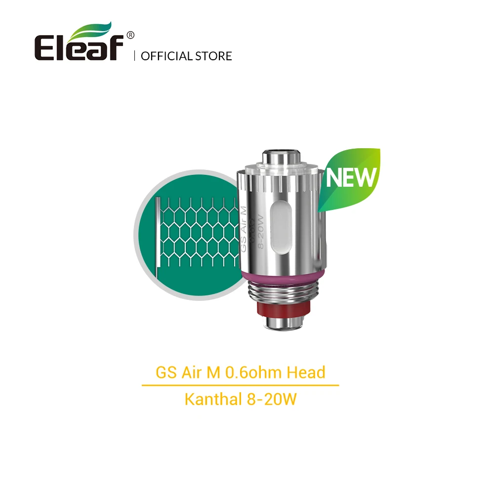 5 шт./лот,, Eleaf GS, Воздушная катушка, головка GS Air M 0.6ohm, головка для Tance Max, электронная сигарета