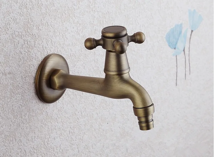 

Long garden use Bibcock faucet tap/ Antique Brass Bathroom Wall Mount Washing Machine Water Faucet Taps