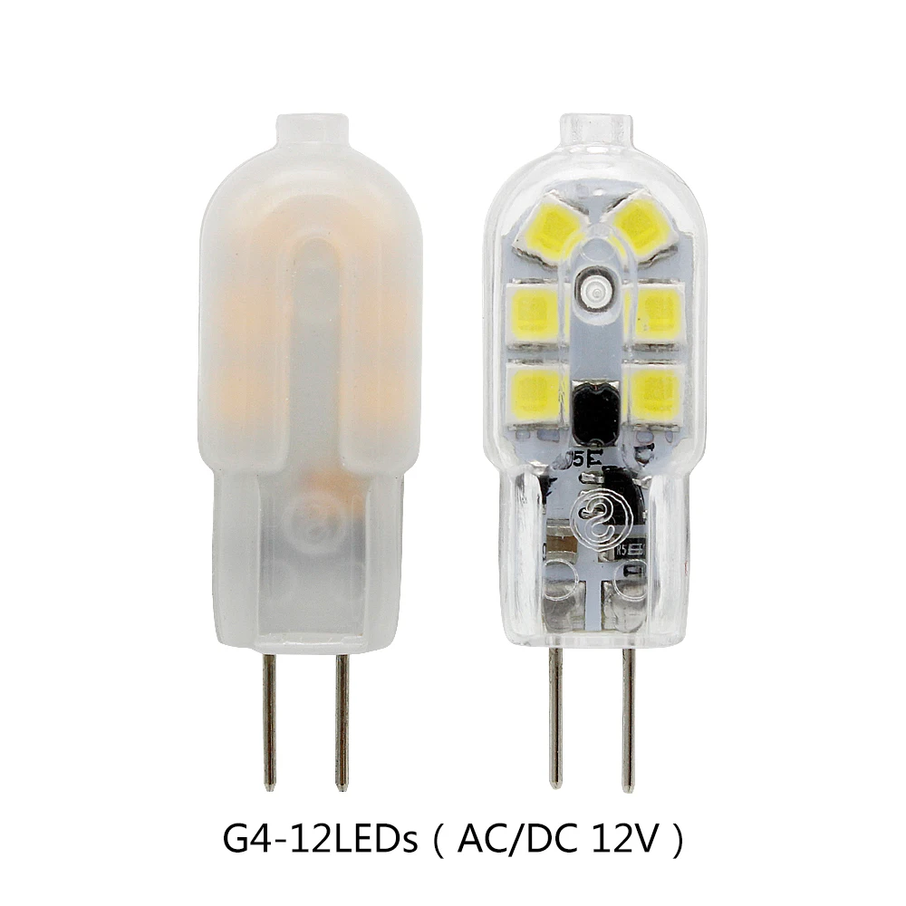10 шт./лот 3 Вт 12 светодиодов SMD 2835 G4 Светодиодная лампа AC DC В заменить 20 30 галогенная