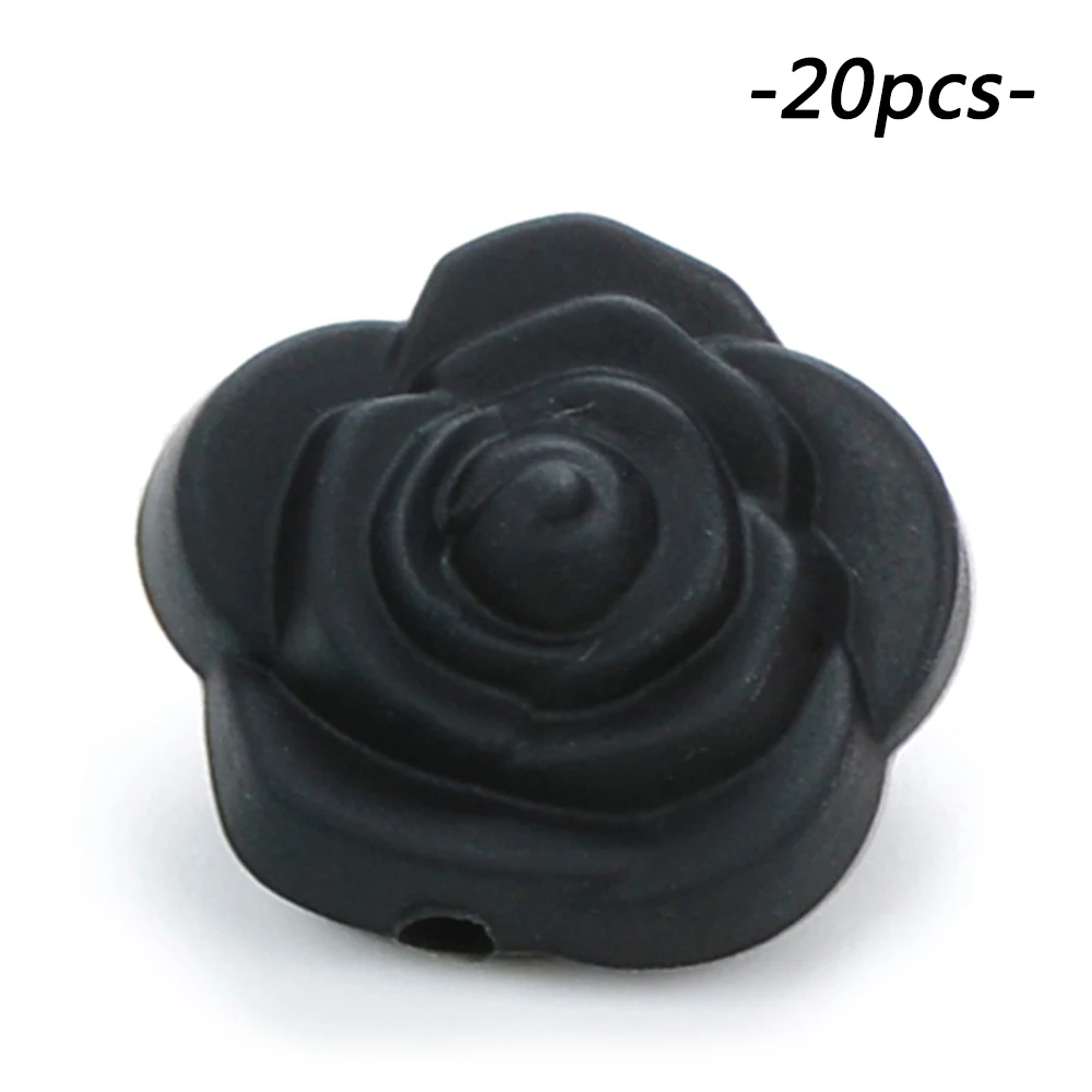 smokey black LOFCA силиконовый бисер ребенок Прорезывание Зубов Бусины 20 шт./лот цветок пищевого качества младенец жевательный прорезыватель BPA Бесплатно Прорезывание зубов игрушки - Цвет: smokey black