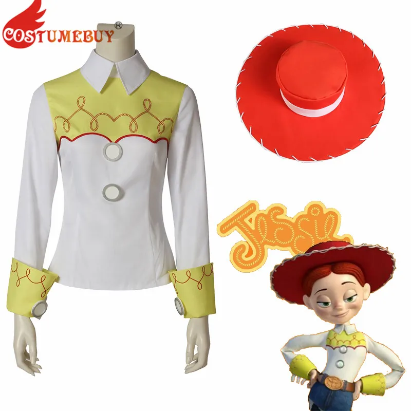 CostumeBuy игрушка история Косплей Yodeling Cowgirl Джесси Костюм Рубашка Брюки аксессуар, шляпа карнавальный наряд изготовленный на заказ костюм для Хэллоуина