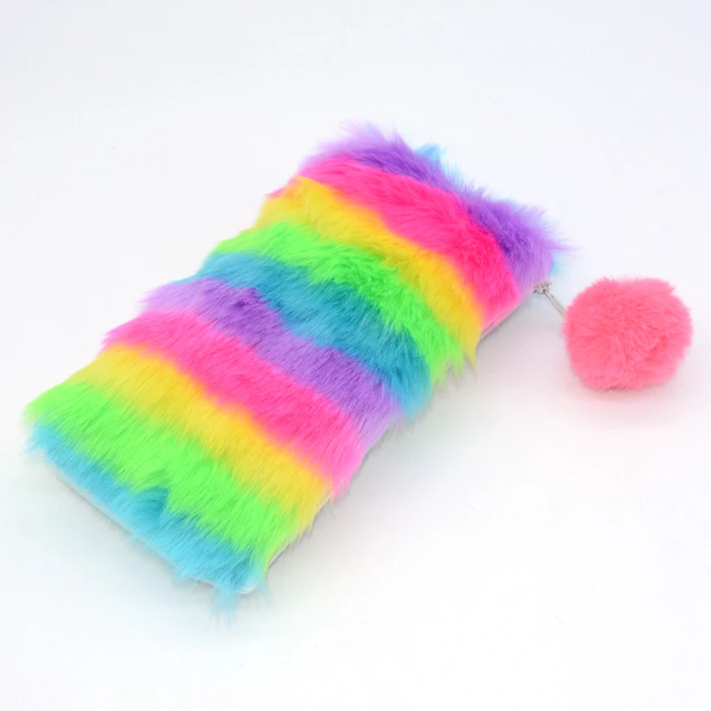 Плюшевый чехол-карандаш Pennenzak Kawaii Pennen Etui Estuche Escolar Astuccio School Pensil Bag Lapices Estuches Laser Rainbow |