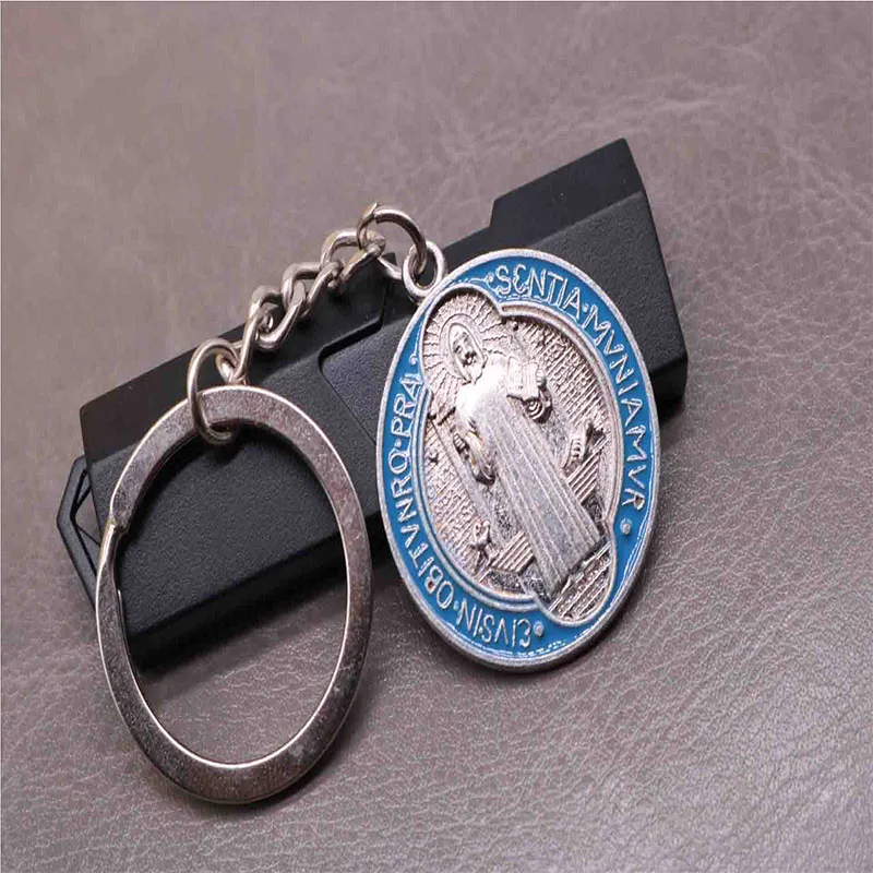 Religious Key Chain Round Saint Benedict Medal Cross Jewelry Christmas Gift | Украшения и аксессуары