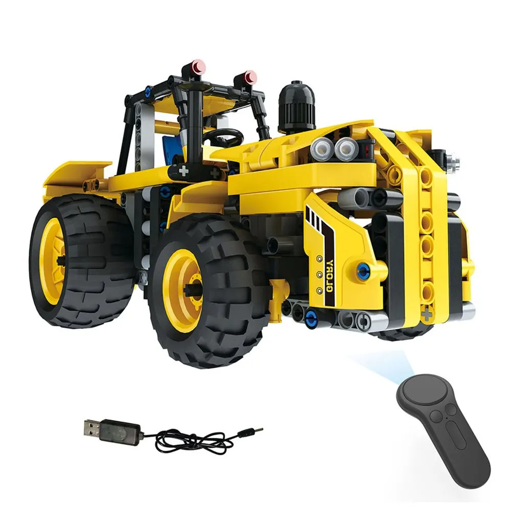 MoFun 13017 2 4 г 4CH зарядка через usb Building Block Имитация RC электрический трактор 382 шт. DIY