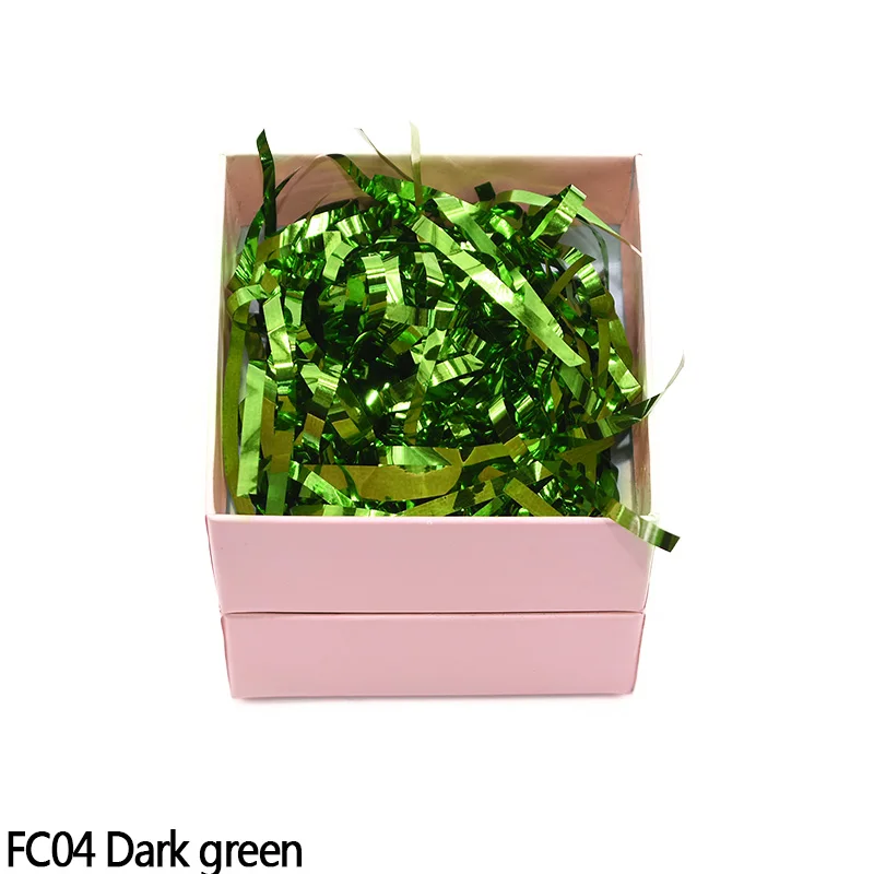 dark green 10/50/100g цветная с перекрестными шнурками из волокна «раффия» Фольга ткани Бумага наполнитель подарочной коробки конфетти для свадебной вечеринки аксессуары для воздушного шара с прорезями Бумага полоски - Цвет: dark green