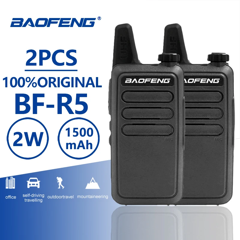 2 шт. Baofeng BF R5 мини иди и болтай Walkie Talkie “иди детские игрушки Way Радио 400 470 МГц УВЧ СВ