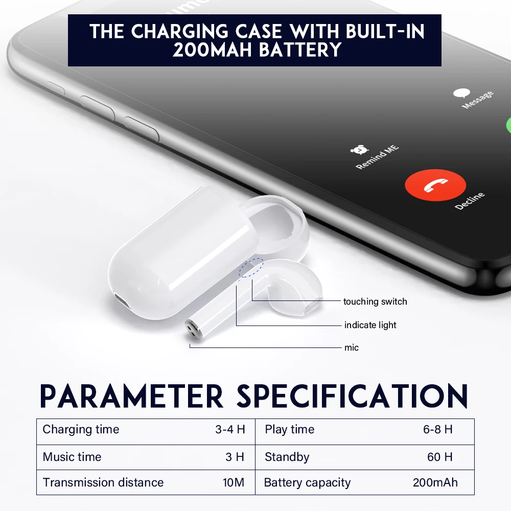 DACOM мини беспроводные наушники один Bluetooth 5 0 гарнитура с сенсорным управлением Hands