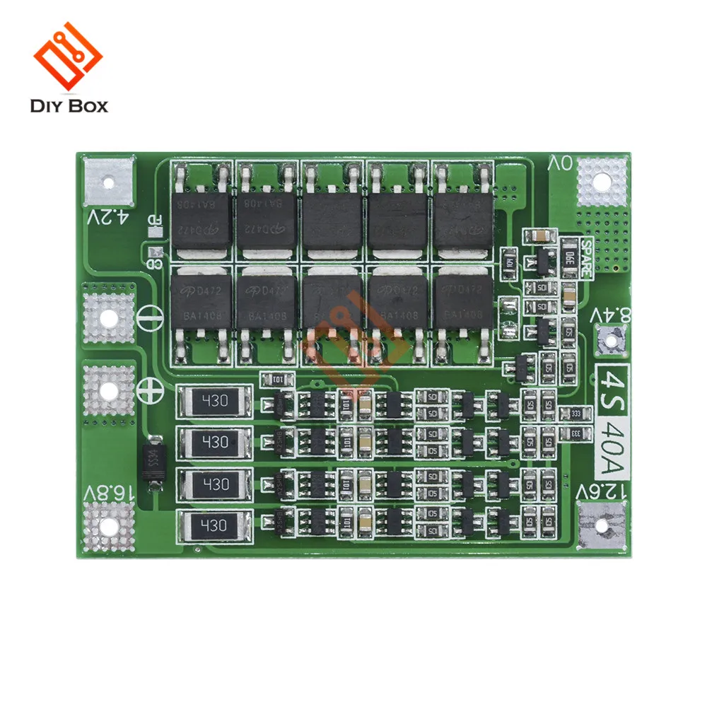 4S 40A литий-ионная батарея 18650 зарядное устройство PCB плата защиты BMS с балансом для бурильного двигателя 14,8 в 16,8 в Lipo модуль
