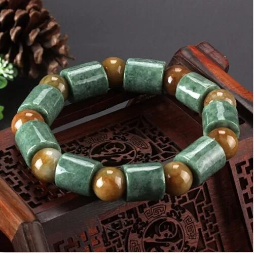 

Chinese 100% A Grade Natural /Jadeite Pillar Beads String Bracelet