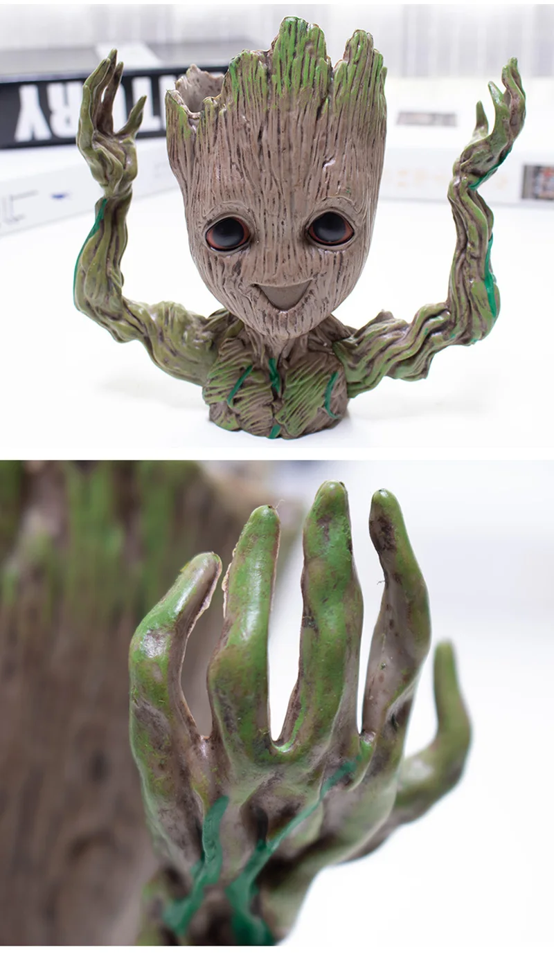 Baby Groot Flowerpot Action Figures Home Decoration Cute Model The Galaxy Groot Doll Toy Flower Pot Drops Cute