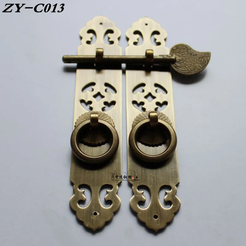 Китайская античная медная дверная ручка 140 мм замки отверстия украшение для