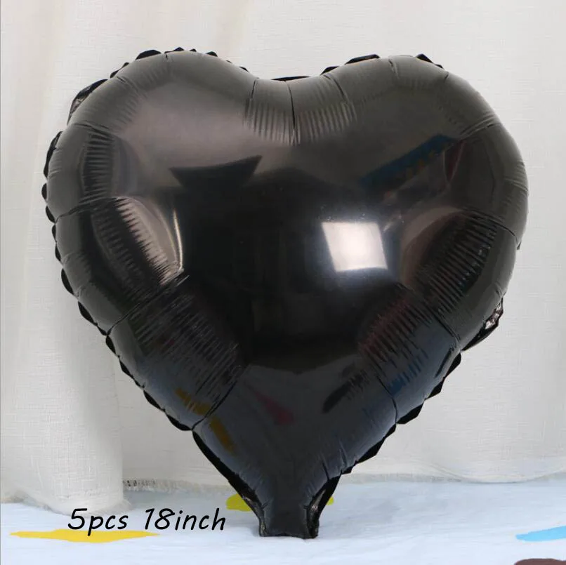 5pc 18inch heart 18 шт 10 дюймов черный, красный белый латексные шары для взрослых День рождения украшения Детские игрушки Воздушные шары для свадьбы Обручение гелиевые шары - Цвет: 5pc 18inch heart