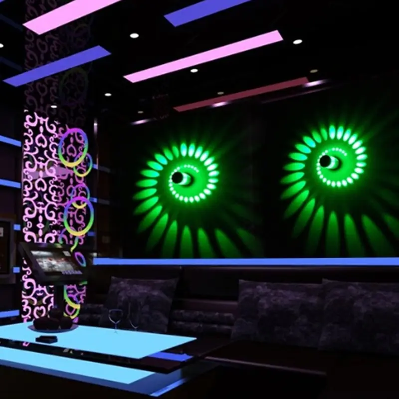 RGB спиральный с отверстиями светодиодный настенный светильник эффект пультом