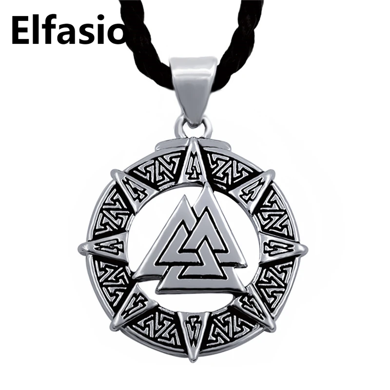 Мужская Оловянная подвеска Valknut Odin символ Соединенных воинов амулет с черным