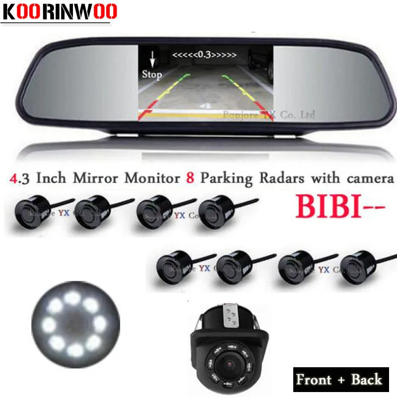 Koorinwoo HD CCD Авто парктроники парковочные датчики 8 зондов видео система монитор