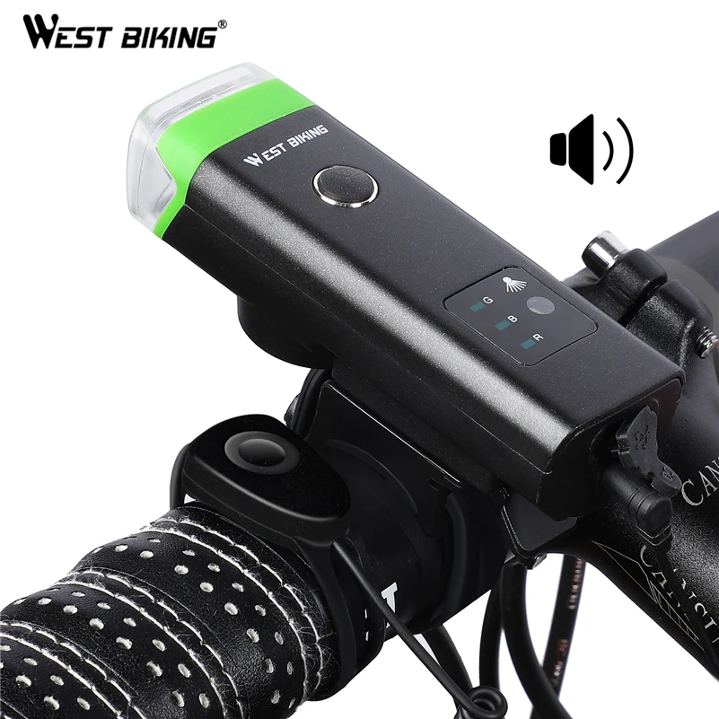 WEST BIKING велосипед передний светильник интеллигентая (ый) Сенсор светодиодный