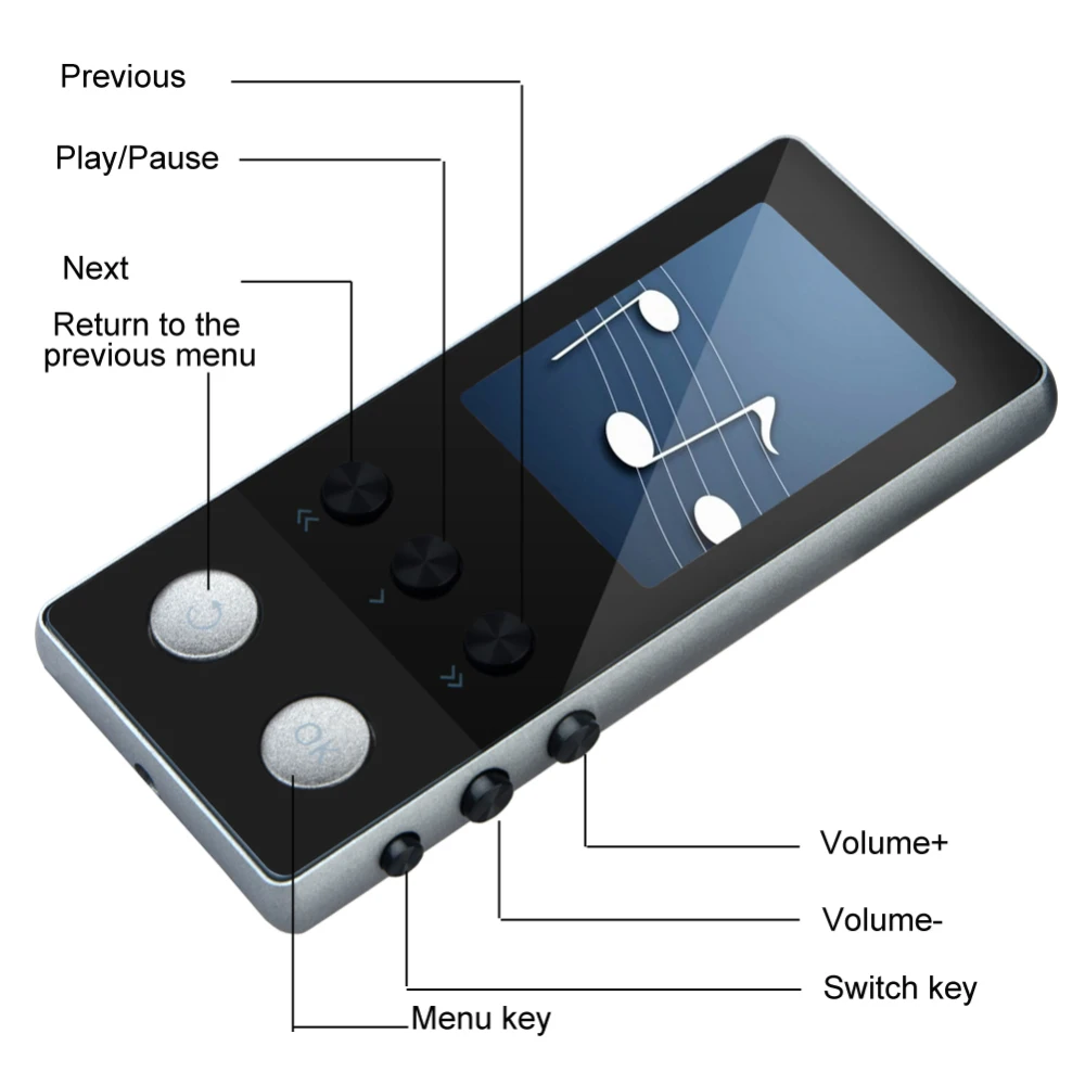 

MP4 player with bluetooth mp3 mp4 music player portable mp 4 media slim 1.8 inch touch keys fm radio video Hifi 8GB